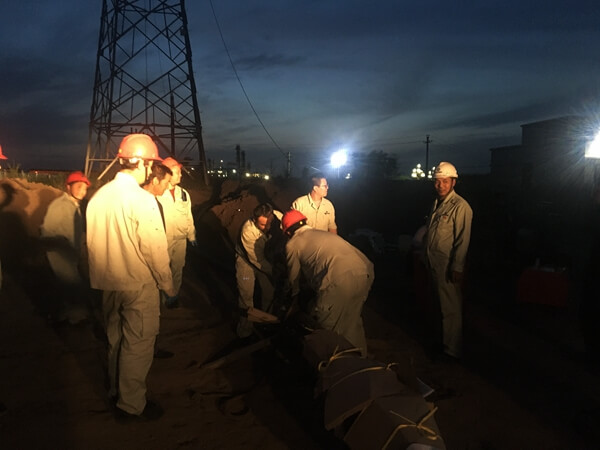 华浩轩生产部全力抢修35千伏电缆 全力保障生产运行